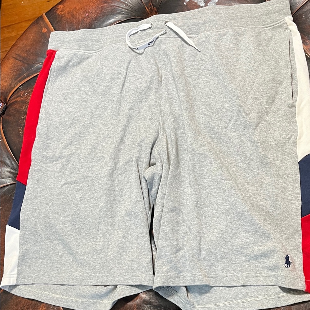 Polo by Ralph Lauren Athletic Shorts in Gray with Red and Blue Accents